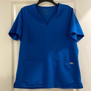 Royal blue figs scrub top